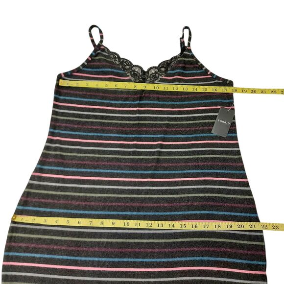 Super Soft by Torrid Slip Dress Womens M/L Gray Plush Bodycon Midi Lounge Gown - Picture 11 of 13